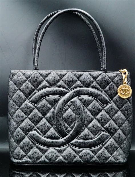 chanel vintage medallion tote|chanel medallion tote quilted caviar.